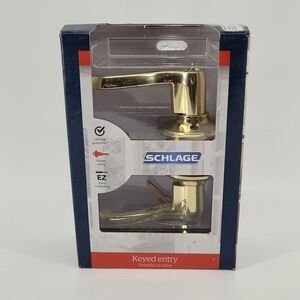 Schlage Flair Lever Door Lock Keyed Entry Gold Brass F51 V FLA 505 New